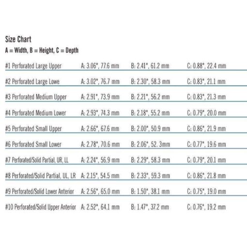 Tray Aways Size Chart